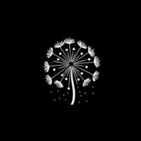 Dandelion - Black and White Isolated Icon - Vector illustration