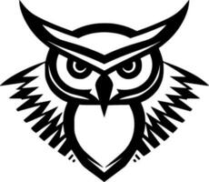 Owl, Black and White Vector illustration