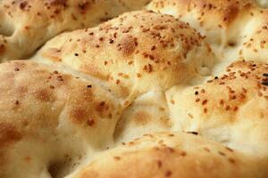 detail shot of Ramadan Pide, Turkish popular bread, photo