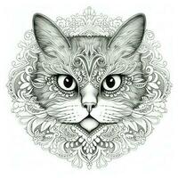 Cat Coloring Pages Exotic Line Art photo