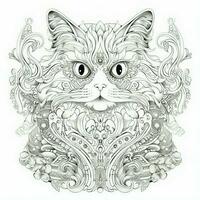 Cat Coloring Pages Exotic Line Art photo