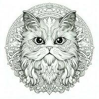 Cat Coloring Pages Exotic Line Art photo