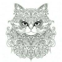 Cat Coloring Pages Exotic Line Art photo