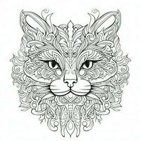 Cat Coloring Pages Exotic Line Art photo