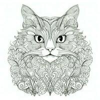 Cat Coloring Pages Exotic Line Art photo