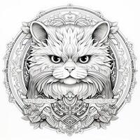 Cat Coloring Pages Exotic Line Art photo