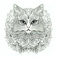 Cat Coloring Pages Exotic Line Art photo