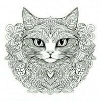 Cat Coloring Pages Exotic Line Art photo