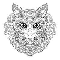 Cat Coloring Pages Exotic Line Art photo