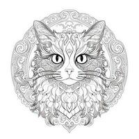 Cat Coloring Pages Exotic Line Art photo