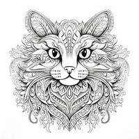 Cat Coloring Pages Exotic Line Art photo