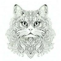 Cat Coloring Pages Exotic Line Art photo