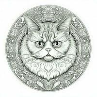 Cat Coloring Pages Exotic Line Art photo