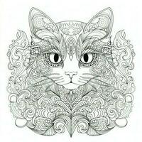 Cat Coloring Pages Exotic Line Art photo