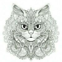 Cat Coloring Pages Exotic Line Art photo