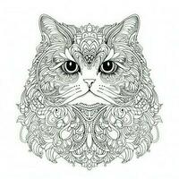 Cat Coloring Pages Exotic Line Art photo