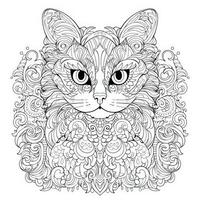 Cat Coloring Pages Exotic Line Art photo