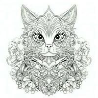 Cat Coloring Pages Exotic LineArt photo