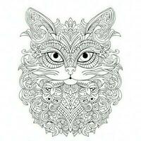 Cat Coloring Pages Exotic LineArt photo