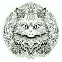 Cat Coloring Pages Exotic LineArt photo