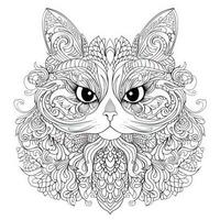 Cat Coloring Pages Exotic LineArt photo