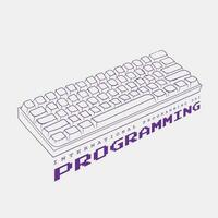 internacional programación día Campaña diseño con mano dibujado de mecánico teclado vector