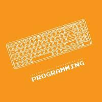 Hand drawn design of keyboard for computer or programming day template vector