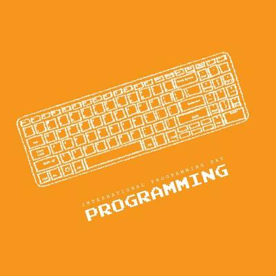 Hand drawn design of keyboard for computer or programming day template