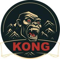angry king kong mascot logo vector