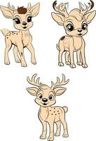 cute deer flat character  white background vector