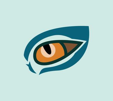 eye logo with cat eye reference. vector