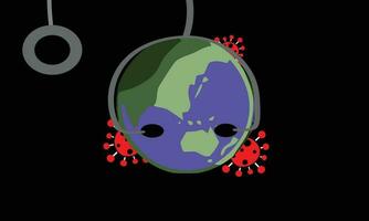 World Health Day, stethoscope, virus, and globe vector