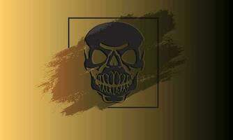 Halloween Skull Frame with brush and gradient background vector