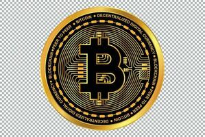 bitcoin criptomoneda vector. bitcoin símbolo aislado en gris antecedentes. realista cripto moneda vector ilustración. bitcoin oro vector