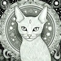 Celestial Cat Coloring Pages photo