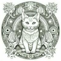 Celestial Cat Coloring Pages photo