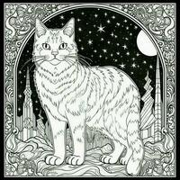 Celestial Cat Coloring Pages photo