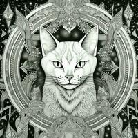 Celestial Cat Coloring Pages photo