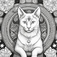 Celestial Cat Coloring Pages photo