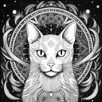 Celestial Cat Coloring Pages photo