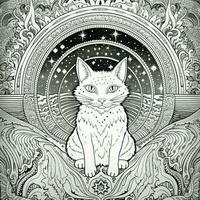 Celestial Cat Coloring Pages photo