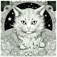 Celestial Cat Coloring Pages photo