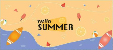 Yellow and blue Summer background layout design. vector