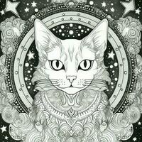 Celestial Cat Coloring Pages photo