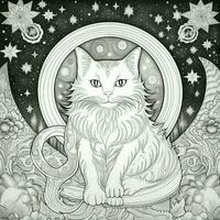 Celestial Cat Coloring Pages photo