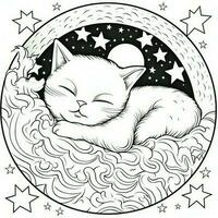 Celestial Cat Coloring Pages photo