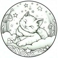 Celestial Cat Coloring Pages photo