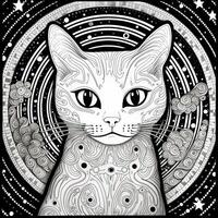 Celestial Cat Coloring Pages photo