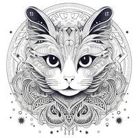 Celestial Cat Coloring Pages photo