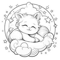 Celestial Cat Coloring Pages photo